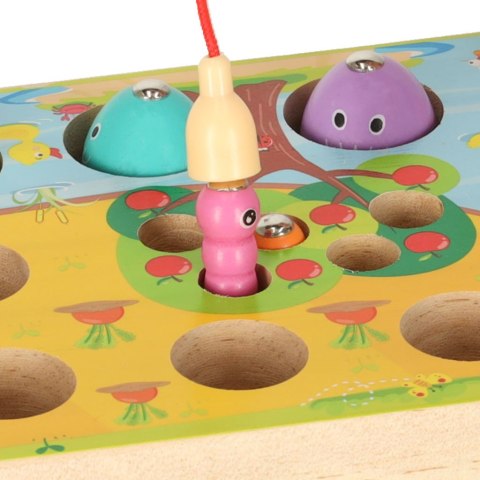 Gra drewniana montessori łowienie rybek marchewki robaczki Gra drewniana montessori łowienie rybek marchewki robaczki