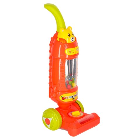 Odkurzacz dla dzieci pionowy interaktywny z dźwiękiem malinowy 46cm Odkurzacz dla dzieci pionowy interaktywny z dźwiękiem malinowy 46cm