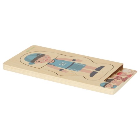 Puzzle drewniane warstwowe budowa ciała montessori chłopiec Puzzle drewniane warstwowe budowa ciała montessori chłopiec