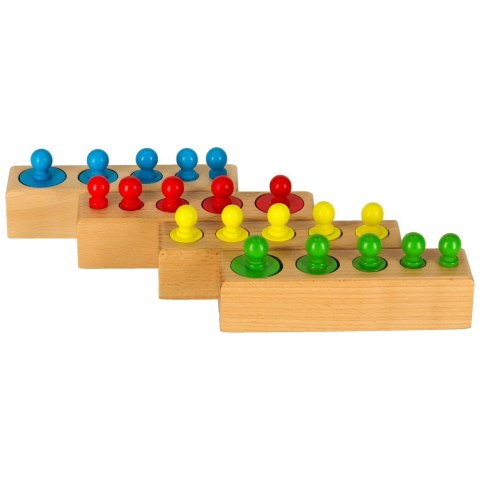 Odważniki cylindry drewniane gra układanka montessori kolorowe Odważniki cylindry drewniane gra układanka montessori kolorowe