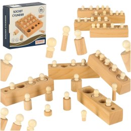 Odważniki cylindry drewniane sorter montessori