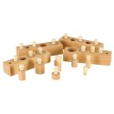 Odważniki cylindry drewniane sorter montessori