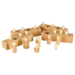 Odważniki cylindry drewniane sorter montessori