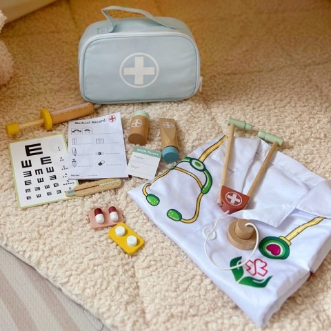 TOOKY TOY Drewniany Zestaw Małego Lekarza Doktora w Walizce z Akcesoriami TOOKY TOY Drewniany Zestaw Małego Lekarza Doktora w Walizce z Akcesoriami