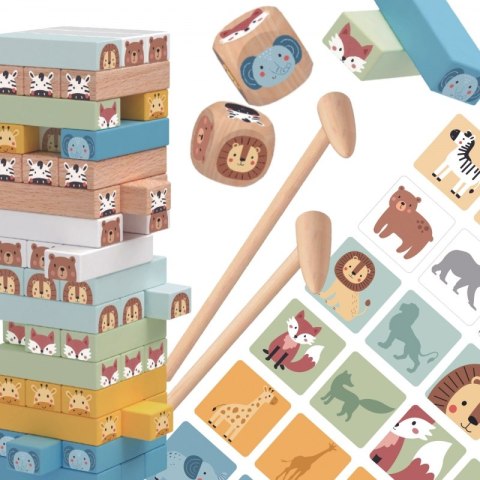 TOOKY TOY Gra Zręcznościowa "Chwiejąca się Wieża" Zwierzęta 82 el. TOOKY TOY Gra Zręcznościowa "Chwiejąca się Wieża" Zwierzęta 82 el.