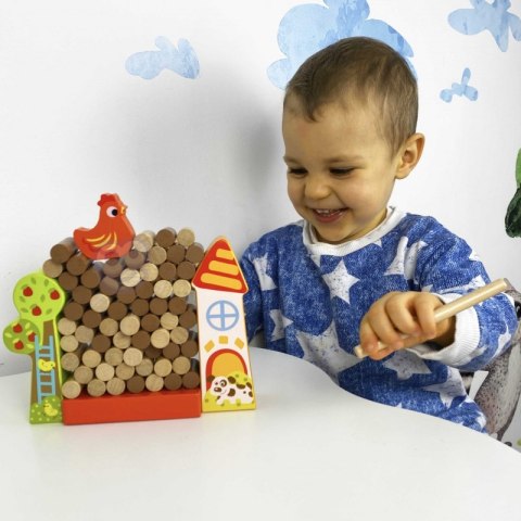 TOOKY TOY Gra Zręcznościowa Spadająca Kura Drewniana Farma TOOKY TOY Gra Zręcznościowa Spadająca Kura Drewniana Farma
