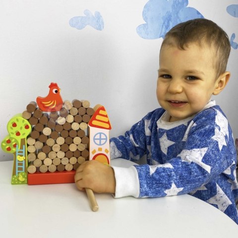 TOOKY TOY Gra Zręcznościowa Spadająca Kura Drewniana Farma TOOKY TOY Gra Zręcznościowa Spadająca Kura Drewniana Farma