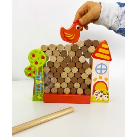 TOOKY TOY Gra Zręcznościowa Spadająca Kura Drewniana Farma TOOKY TOY Gra Zręcznościowa Spadająca Kura Drewniana Farma