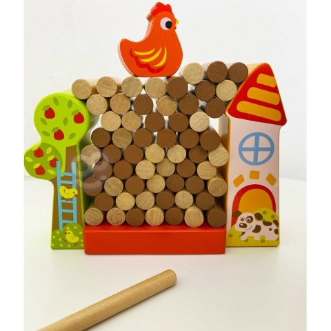 TOOKY TOY Gra Zręcznościowa Spadająca Kura Drewniana Farma TOOKY TOY Gra Zręcznościowa Spadająca Kura Drewniana Farma