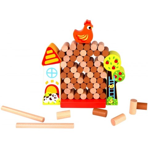 TOOKY TOY Gra Zręcznościowa Spadająca Kura Drewniana Farma TOOKY TOY Gra Zręcznościowa Spadająca Kura Drewniana Farma