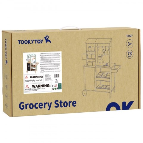 TOOKY TOY Sklep Spożywczy Stragan Drewniany Piekarnik Waga Czytnik Kart TOOKY TOY Sklep Spożywczy Stragan Drewniany Piekarnik Waga Czytnik Kart