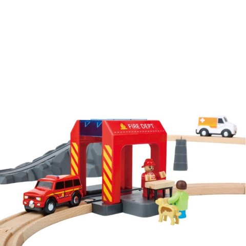 Tooky Toy Drewniana Kolejka Staż Pożarna Ambulans 70 el. Tooky Toy Drewniana Kolejka Staż Pożarna Ambulans 70 el.