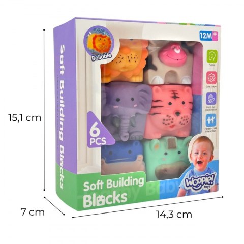 WOOPIE BABY Klocki Sensoryczne Zwierzątka Układanka do Ściskania + Dźwięk 6 el. WOOPIE BABY Klocki Sensoryczne Zwierzątka Układanka do Ściskania + Dźwięk 6 el.