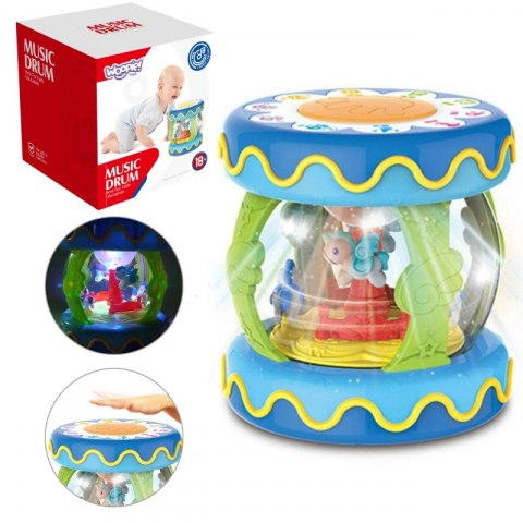 WOOPIE BABY Bębenek Pozytywka Projektor 3w1 Zabawka Muzyczna dla Niemowląt + Walec Roller do Nauki Raczkowania WOOPIE BABY Bębenek Pozytywka Projektor 3w1 Zabawka Muzyczna dla Niemowląt + Walec Roller do Nauki Raczkowania
