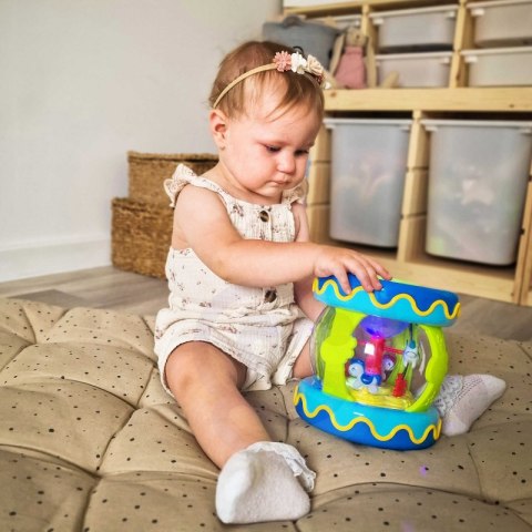 WOOPIE BABY Bębenek Pozytywka Projektor 3w1 Zabawka Muzyczna dla Niemowląt + Walec Roller do Nauki Raczkowania WOOPIE BABY Bębenek Pozytywka Projektor 3w1 Zabawka Muzyczna dla Niemowląt + Walec Roller do Nauki Raczkowania