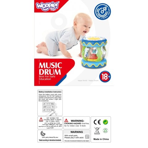WOOPIE BABY Bębenek Pozytywka Projektor 3w1 Zabawka Muzyczna dla Niemowląt + Walec Roller do Nauki Raczkowania WOOPIE BABY Bębenek Pozytywka Projektor 3w1 Zabawka Muzyczna dla Niemowląt + Walec Roller do Nauki Raczkowania