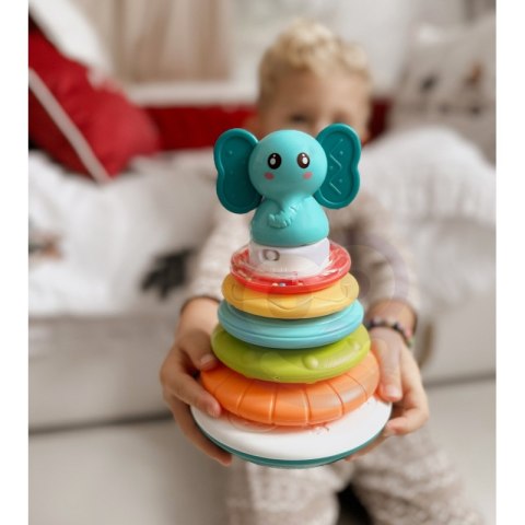 WOOPIE BABY Piramida Wieża Interaktywna Słonik z Obręczami Grzechotka WOOPIE BABY Piramida Wieża Interaktywna Słonik z Obręczami Grzechotka