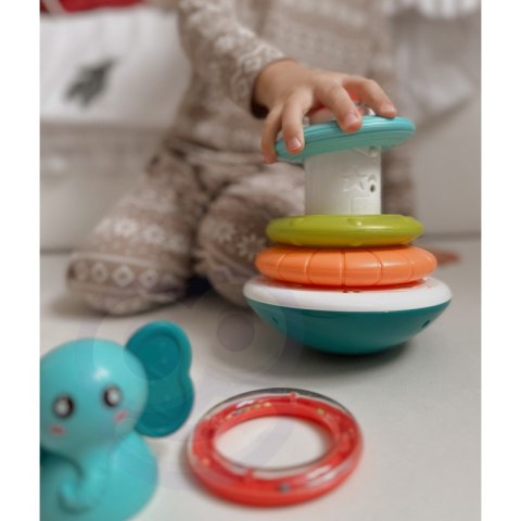WOOPIE BABY Piramida Wieża Interaktywna Słonik z Obręczami Grzechotka WOOPIE BABY Piramida Wieża Interaktywna Słonik z Obręczami Grzechotka