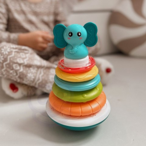 WOOPIE BABY Piramida Wieża Interaktywna Słonik z Obręczami Grzechotka WOOPIE BABY Piramida Wieża Interaktywna Słonik z Obręczami Grzechotka