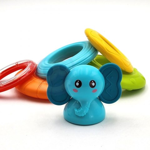 WOOPIE BABY Piramida Wieża Interaktywna Słonik z Obręczami Grzechotka WOOPIE BABY Piramida Wieża Interaktywna Słonik z Obręczami Grzechotka