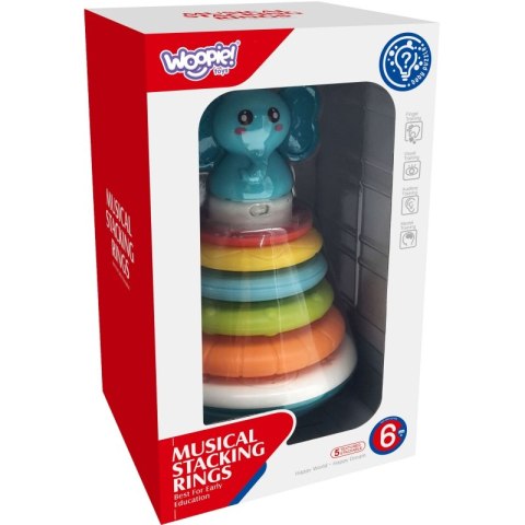 WOOPIE BABY Piramida Wieża Interaktywna Słonik z Obręczami Grzechotka WOOPIE BABY Piramida Wieża Interaktywna Słonik z Obręczami Grzechotka