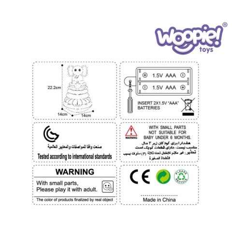 WOOPIE BABY Piramida Wieża Interaktywna Słonik z Obręczami Grzechotka WOOPIE BABY Piramida Wieża Interaktywna Słonik z Obręczami Grzechotka
