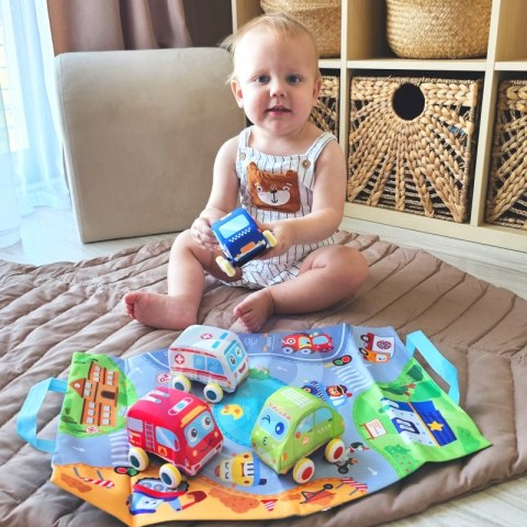 WOOPIE BABY Pluszowe Nakręcane Autka Zestaw Mata Drogowa 5 el. WOOPIE BABY Pluszowe Nakręcane Autka Zestaw Mata Drogowa 5 el.