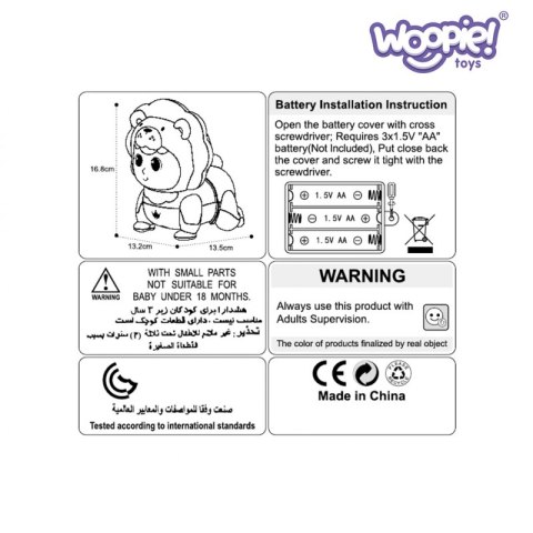 WOOPIE BABY Raczkujący Bobas Zabawka z Melodiami Świecąca Interaktywna WOOPIE BABY Raczkujący Bobas Zabawka z Melodiami Świecąca Interaktywna