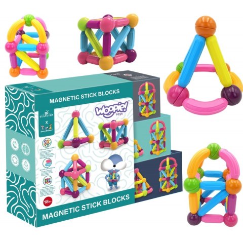 WOOPIE Magnetyczne Klocki Konstrukcyjne Edukacyjne Duże Grube 28 el. WOOPIE Magnetyczne Klocki Konstrukcyjne Edukacyjne Duże Grube 28 el.