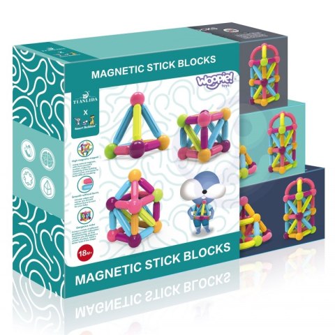 WOOPIE Magnetyczne Klocki Konstrukcyjne Edukacyjne Duże Grube 28 el. WOOPIE Magnetyczne Klocki Konstrukcyjne Edukacyjne Duże Grube 28 el.