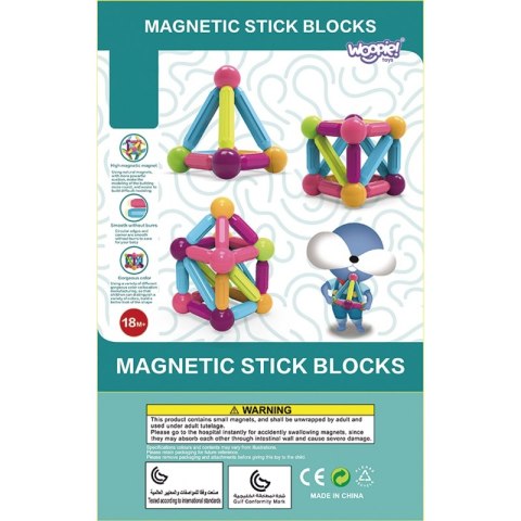 WOOPIE Magnetyczne Klocki Konstrukcyjne Edukacyjne Duże Grube 28 el. WOOPIE Magnetyczne Klocki Konstrukcyjne Edukacyjne Duże Grube 28 el.