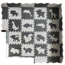 WOOPIE Mata Piankowa Kontrastowa Zwierzęta Puzzle Kojec