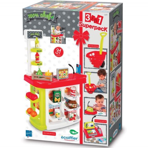 Ecoiffier Sklep Supermarket z Koszykiem Zakupowym oraz Kasą z Mikrofonem 31el. Ecoiffier Sklep Supermarket z Koszykiem Zakupowym oraz Kasą z Mikrofonem 31el.