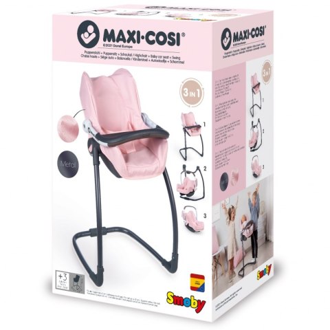 SMOBY Krzesełko do karmienia Maxi Cosy Quinny 3w1 dla lalki Nosidełko Bujak SMOBY Krzesełko do karmienia Maxi Cosy Quinny 3w1 dla lalki Nosidełko Bujak