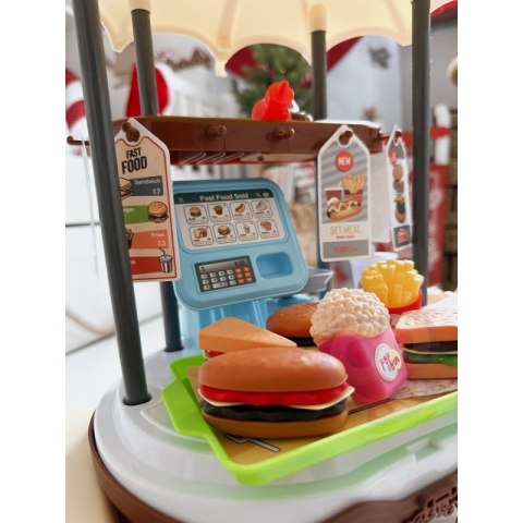 WOOPIE Sklep Fast Food na Kółkach Wózek Walizka 59 akc. 4w1 WOOPIE Sklep Fast Food na Kółkach Wózek Walizka 59 akc. 4w1
