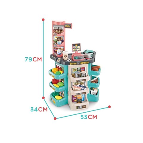 WOOPIE Sklep Supermarket Koszyk na Zakupy Skaner Kasa Waga + 47 Akc. WOOPIE Sklep Supermarket Koszyk na Zakupy Skaner Kasa Waga + 47 Akc.