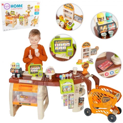 WOOPIE Sklep Supermarket Wózek Kasa Ruchome Elementy + 65 akc. WOOPIE Sklep Supermarket Wózek Kasa Ruchome Elementy + 65 akc.