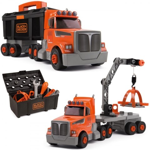 SMOBY Ciężarówka 3w1 Black+Decker Narzędzia Dźwig 60 Akc. SMOBY Ciężarówka 3w1 Black+Decker Narzędzia Dźwig 60 Akc.