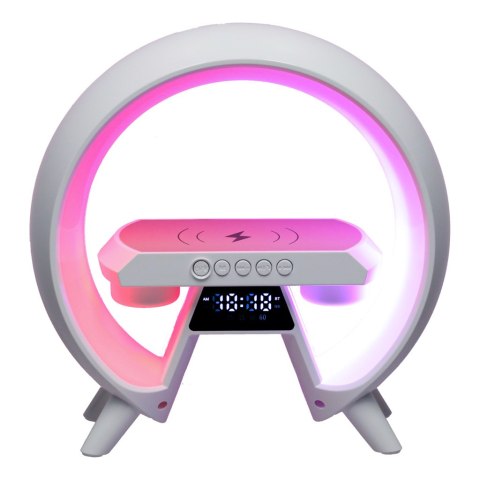 Lampka nocna LED Gamingowa RGB głośnik ładowarka indukcyjna radio budzik zegar Lampka nocna LED Gamingowa RGB głośnik ładowarka indukcyjna radio budzik zegar