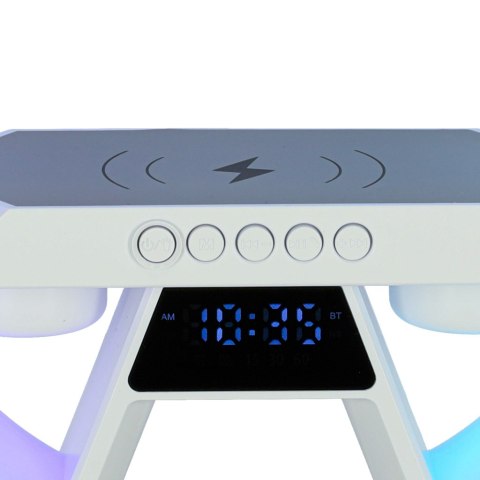Lampka nocna LED Gamingowa RGB głośnik ładowarka indukcyjna radio budzik zegar Lampka nocna LED Gamingowa RGB głośnik ładowarka indukcyjna radio budzik zegar