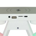 Lampka nocna LED Gamingowa RGB głośnik ładowarka indukcyjna radio budzik zegar