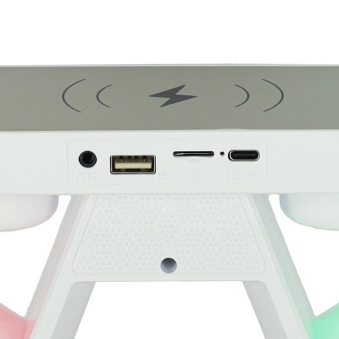Lampka nocna LED Gamingowa RGB głośnik ładowarka indukcyjna radio budzik zegar Lampka nocna LED Gamingowa RGB głośnik ładowarka indukcyjna radio budzik zegar