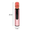 Mikrofon bezprzewodowy karaoke dla dzieci głośnik Bluetooth 2000mAh karta SD USB wysoka jakość różowy