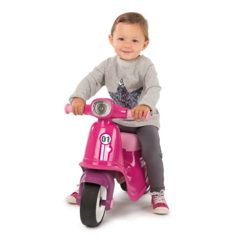 SMOBY Różowy jeździk skuter Ciche koła Pink Scooter SMOBY Różowy jeździk skuter Ciche koła Pink Scooter