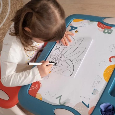 SMOBY Stolik z Tablicą Do Rysowania Biurko z Ławką + 12 akcesoriów SMOBY Stolik z Tablicą Do Rysowania Biurko z Ławką + 12 akcesoriów