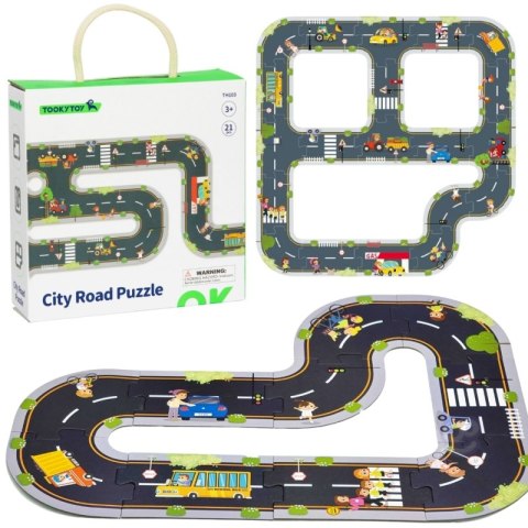 TOOKY TOY Droga Puzzle dla Dzieci Autostrada Makieta 21 el. Certyfikat FSC TOOKY TOY Droga Puzzle dla Dzieci Autostrada Makieta 21 el. Certyfikat FSC