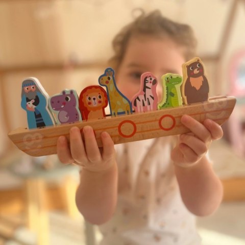 TOOKY TOY Drewniana Układanka Łamigłówki dla Dzieci Noe i Zwierzęta TOOKY TOY Drewniana Układanka Łamigłówki dla Dzieci Noe i Zwierzęta