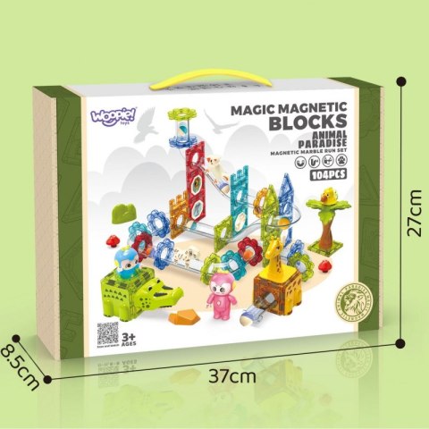 WOOPIE Klocki Magnetyczne Tor Kulkowy Zwierzęcy Raj 104 el. WOOPIE Klocki Magnetyczne Tor Kulkowy Zwierzęcy Raj 104 el.