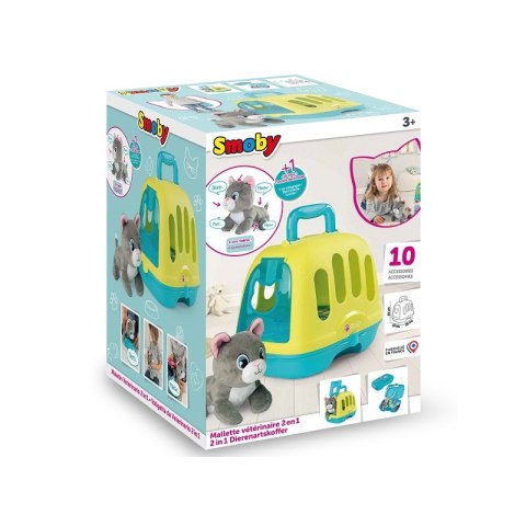 SMOBY Zestaw 2w1 Kontener dla Kota + Interaktywny Miauczący Kot SMOBY Zestaw 2w1 Kontener dla Kota + Interaktywny Miauczący Kot