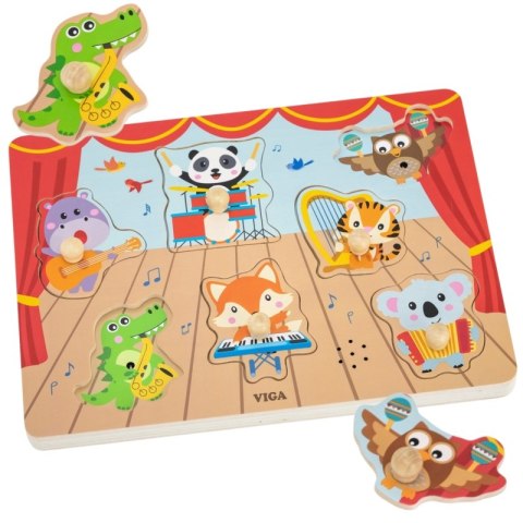 VIGA Puzzle Dźwiękowe Dopasuj Muzykujące Zwierzęta VIGA Puzzle Dźwiękowe Dopasuj Muzykujące Zwierzęta